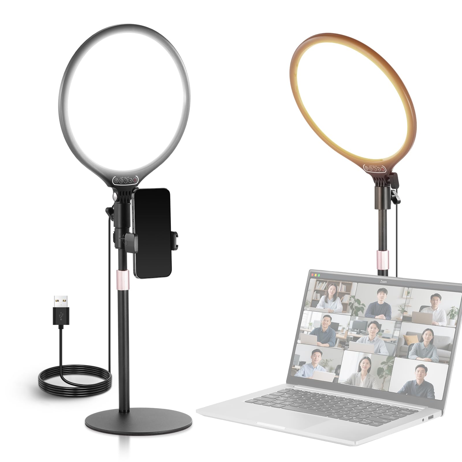 Amazon | NEEWER BASICS R10 卓上リングライト 10.5インチ 15W LED